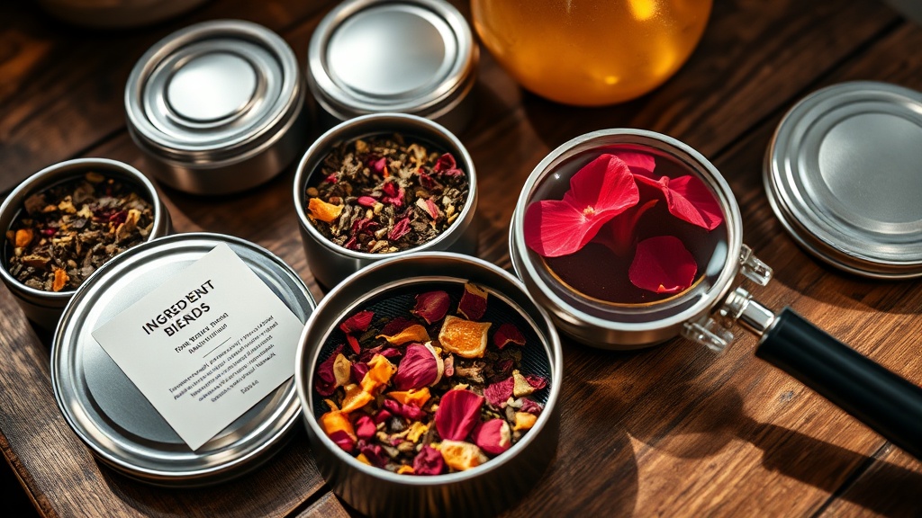 Boîtes de mélanges aromatisés : thés avec fleurs et fruits, et tisanes aux plantes