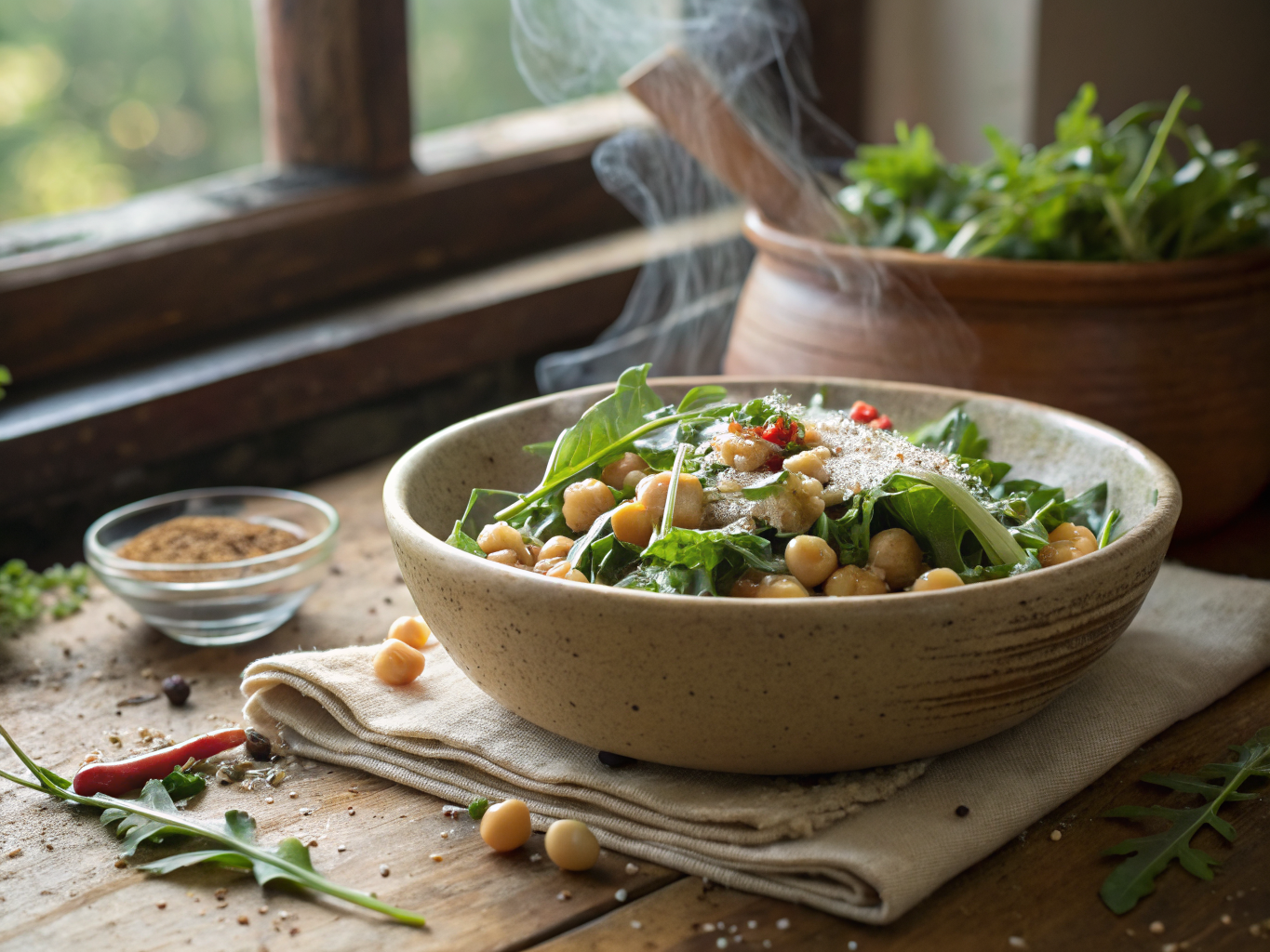 Italian Chickpea, Arugula and Parmesan Salad