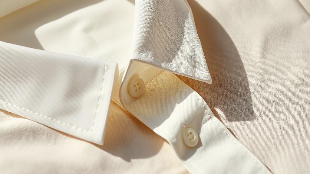 Close-up of a white oxford cloth button-down shirt showing the natural collar roll and fabric weave