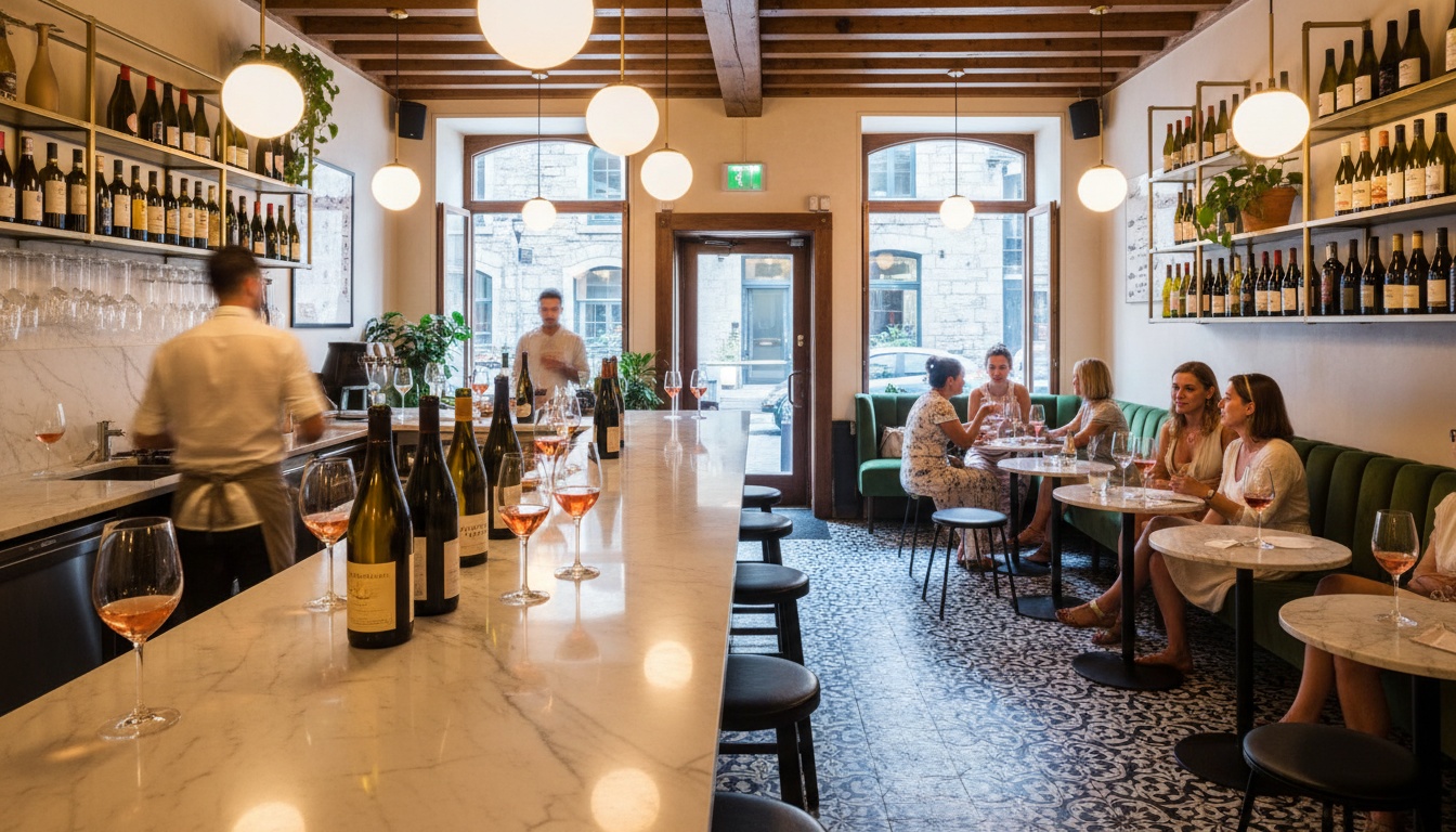 Natural wine bar atmosphere in Montreal