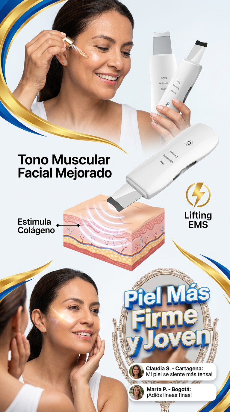 Professional Ultrasonic Facial Skin Scrubber Vibration Face Spatula ... - 6