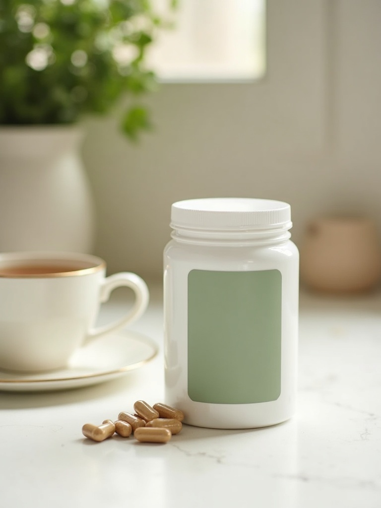 Probiotic supplement capsules with herbal tea