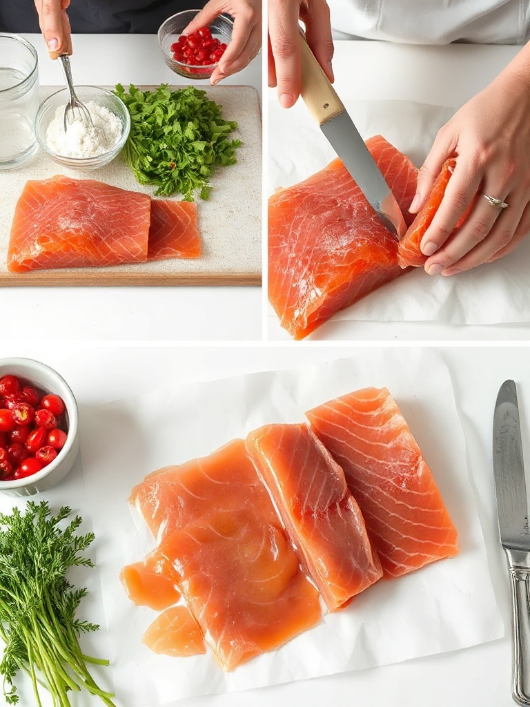 saumon gravlax preparation
