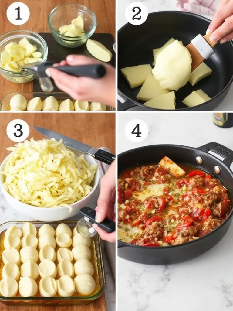 gratin de pates preparation