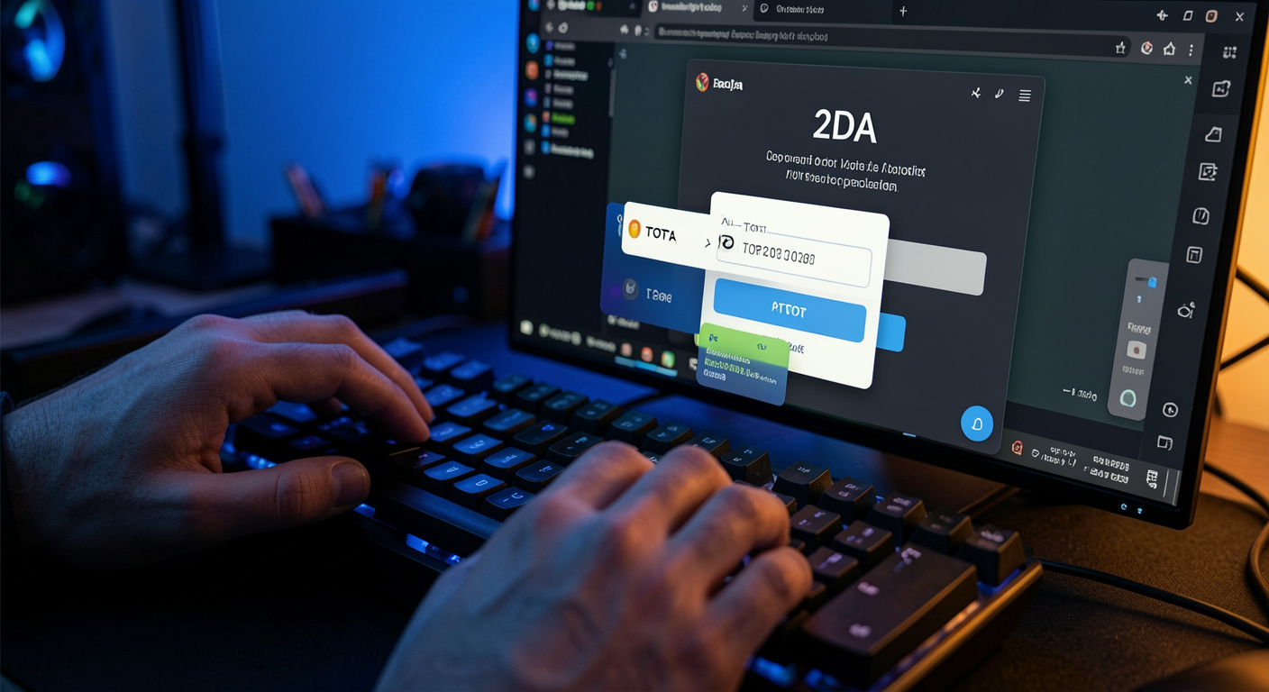 Browser extension auto-filling a TOTP 2FA code on a developer login screen