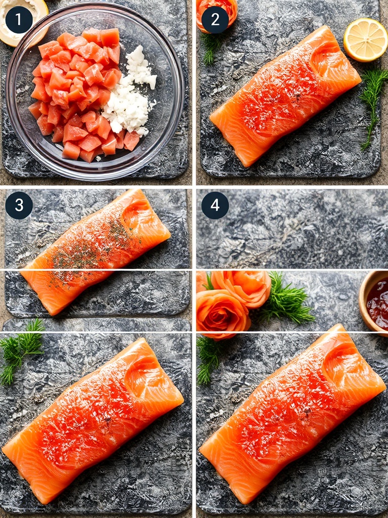 saumon gravlax preparation