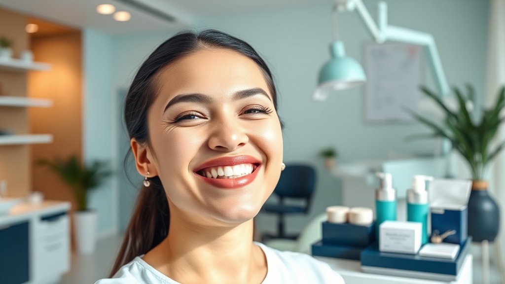 Mockup digital de sonrisa en pantalla — visualización 3D del tratamiento