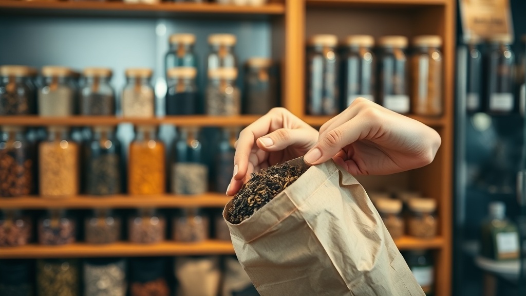 Conditionnement de thé en vrac dans une boutique salon de thé bordelaise