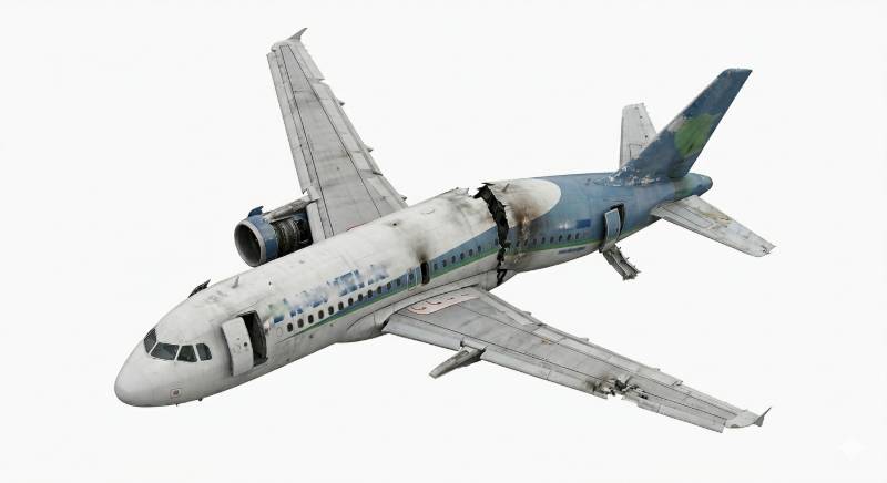 damaged airplane — free 3D model