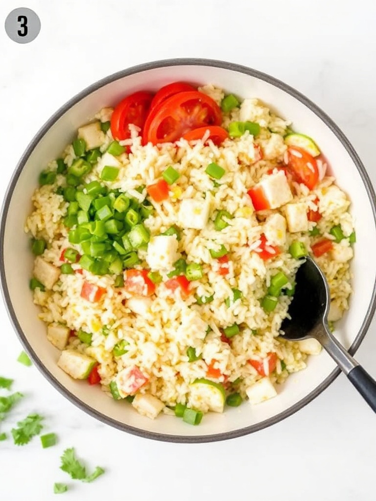salade de riz preparation