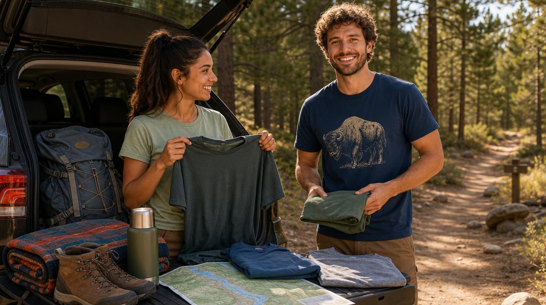 Merino wool hiking shirt benefit in nature