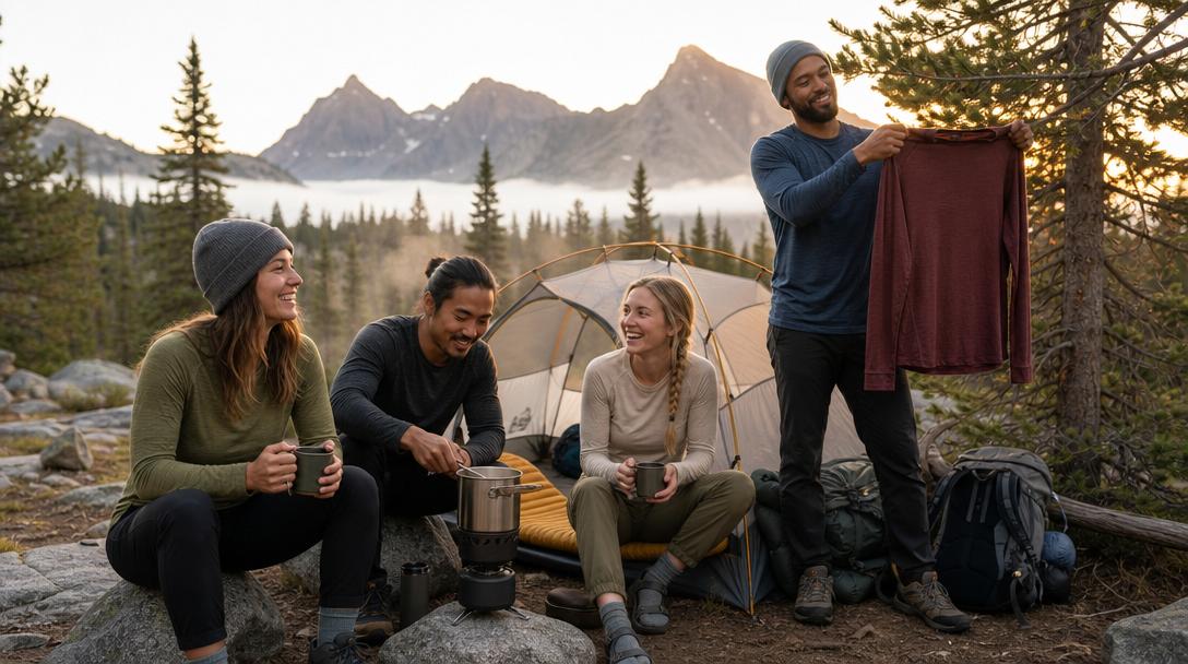 Hiker choosing the ideal hiking shirt