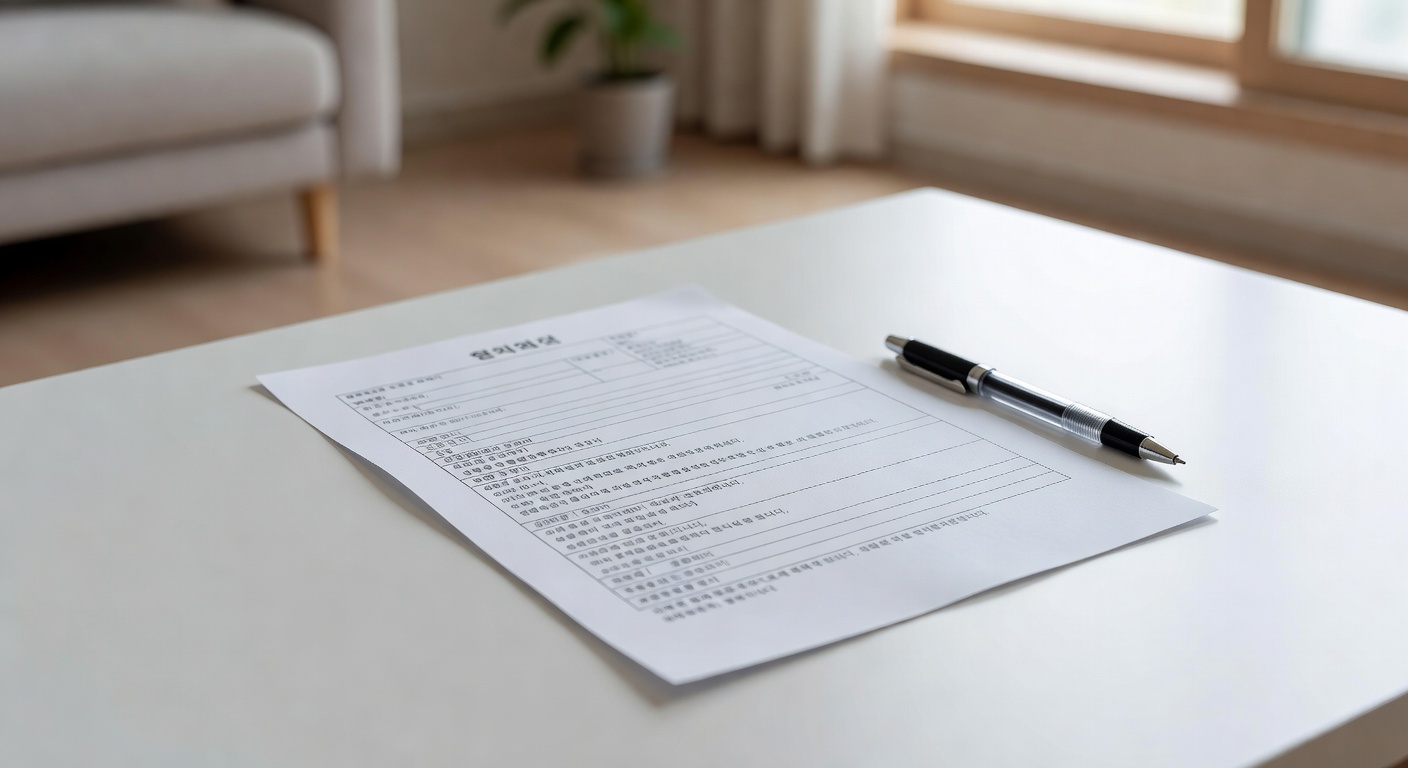 rental contract document and a ballpoint pen on a white table