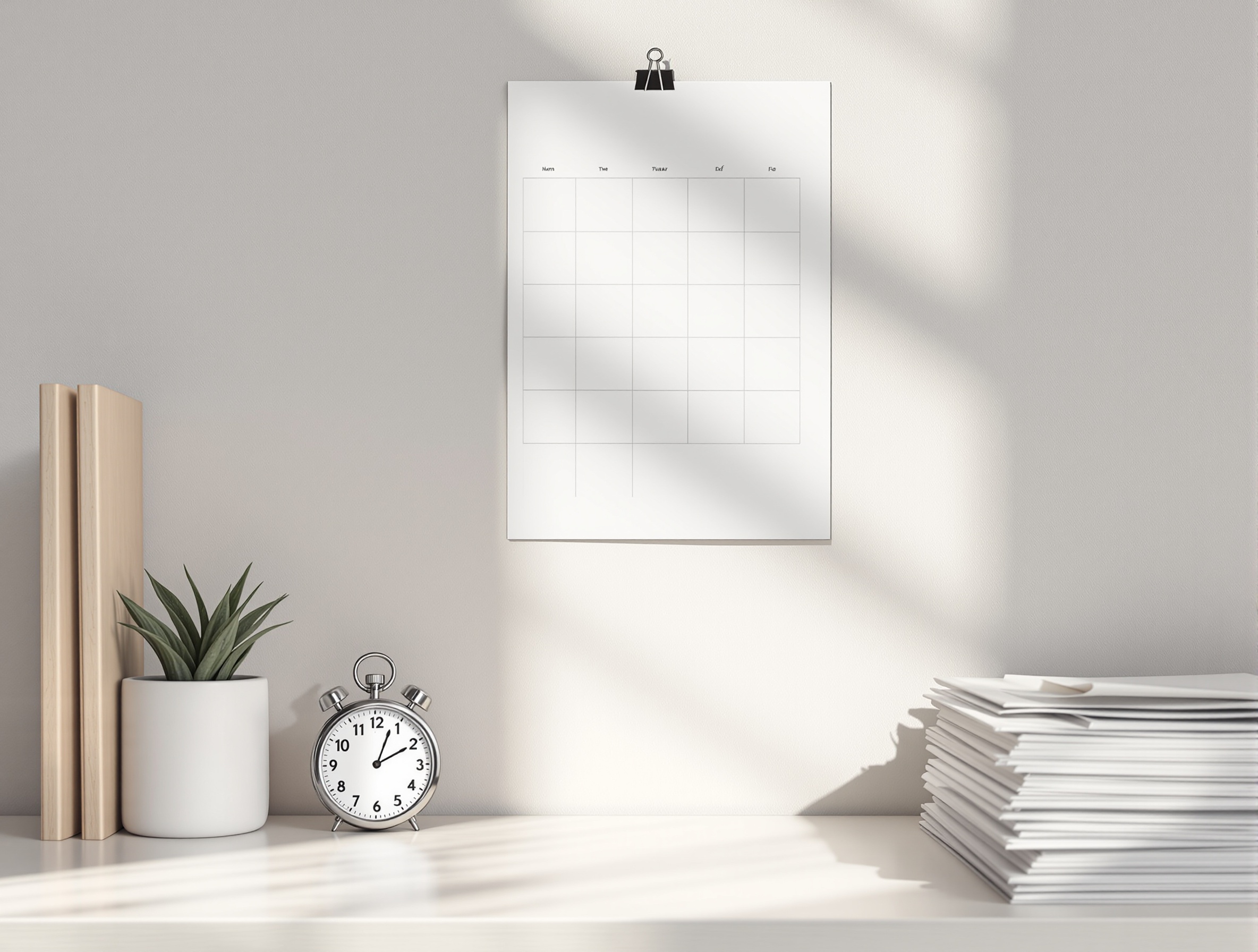 A calendar and stopwatch representing a 7-day pilot to measure recruiting time-to-value.