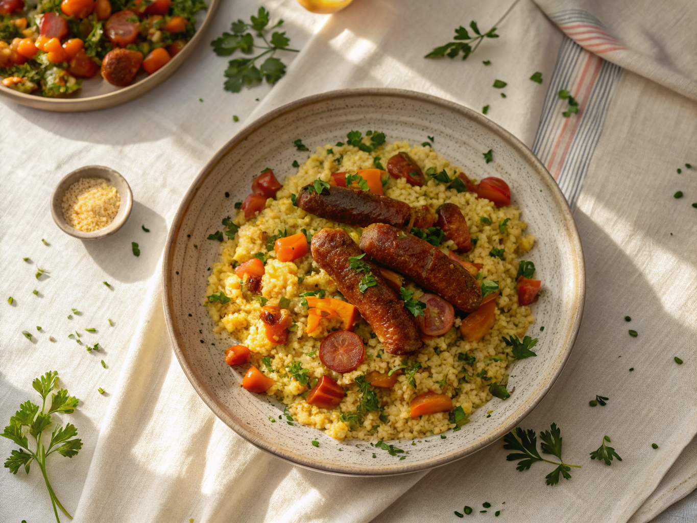 Couscous tunisien aux merguez et légumes
