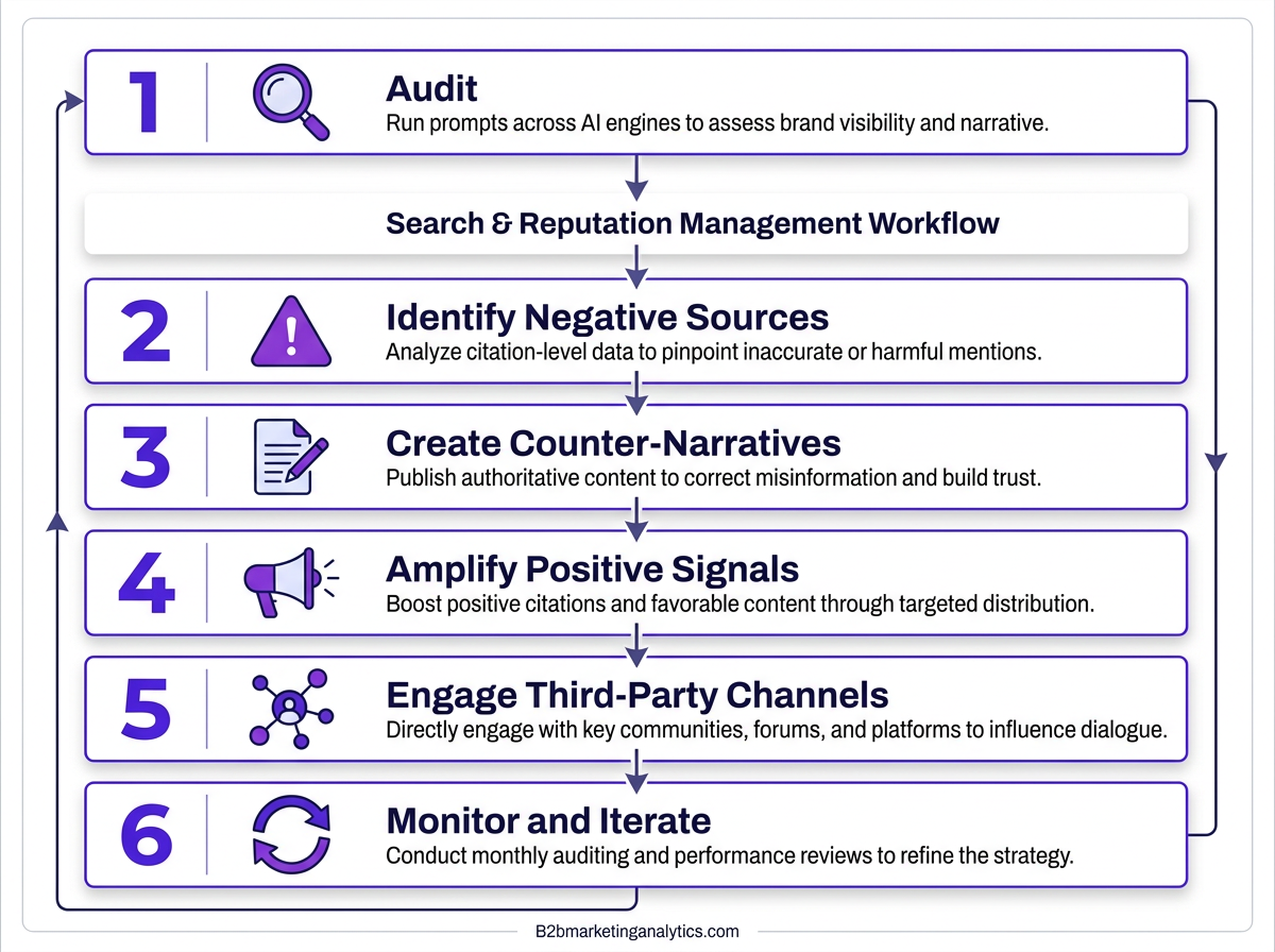 Six-step framework for improving brand sentiment in AI answer engines