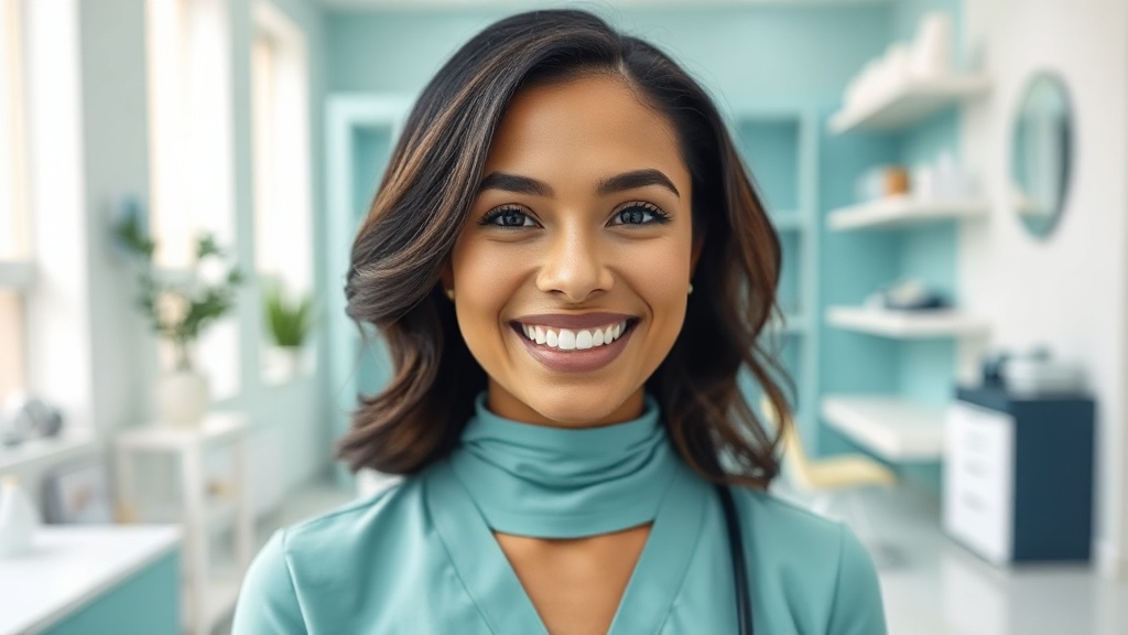 Procedimiento de blanqueamiento dental profesional con luz LED en una clínica moderna