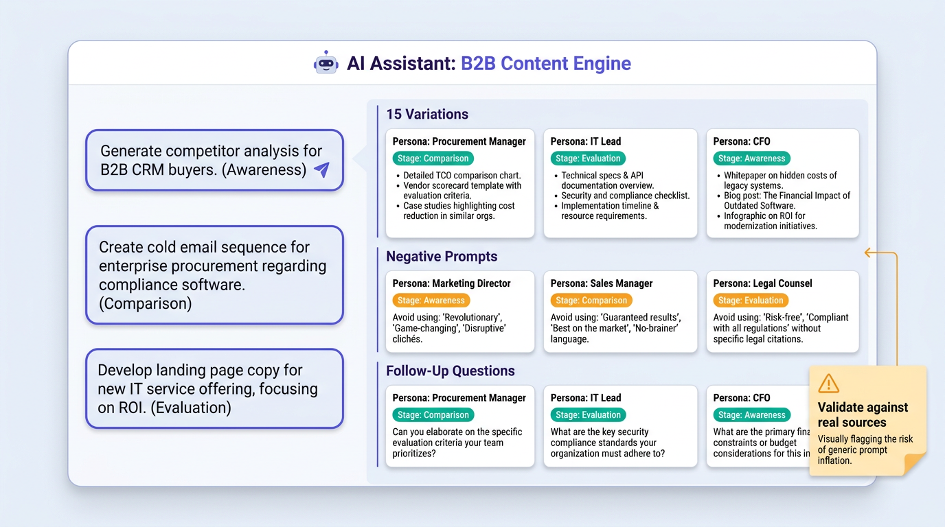 LLM chat interface showing prompt fan-out for AI search prompt research