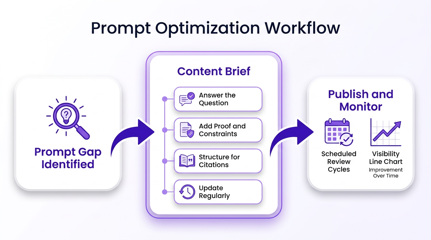Prompt research for AI search workflow: gap to content brief to citation wins