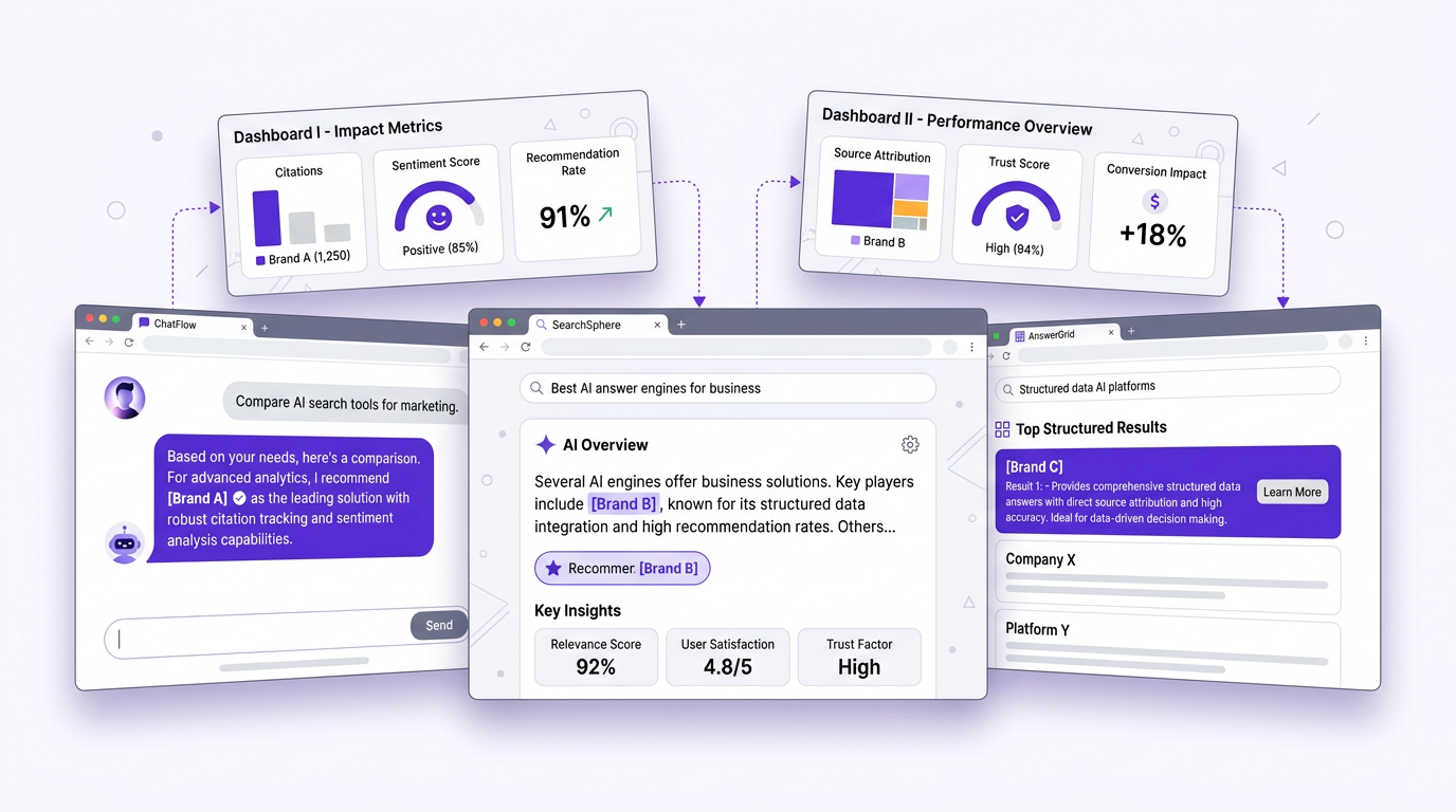 AI brand monitoring dashboard tracking citations across ChatGPT, Perplexity, and Google AI interfaces