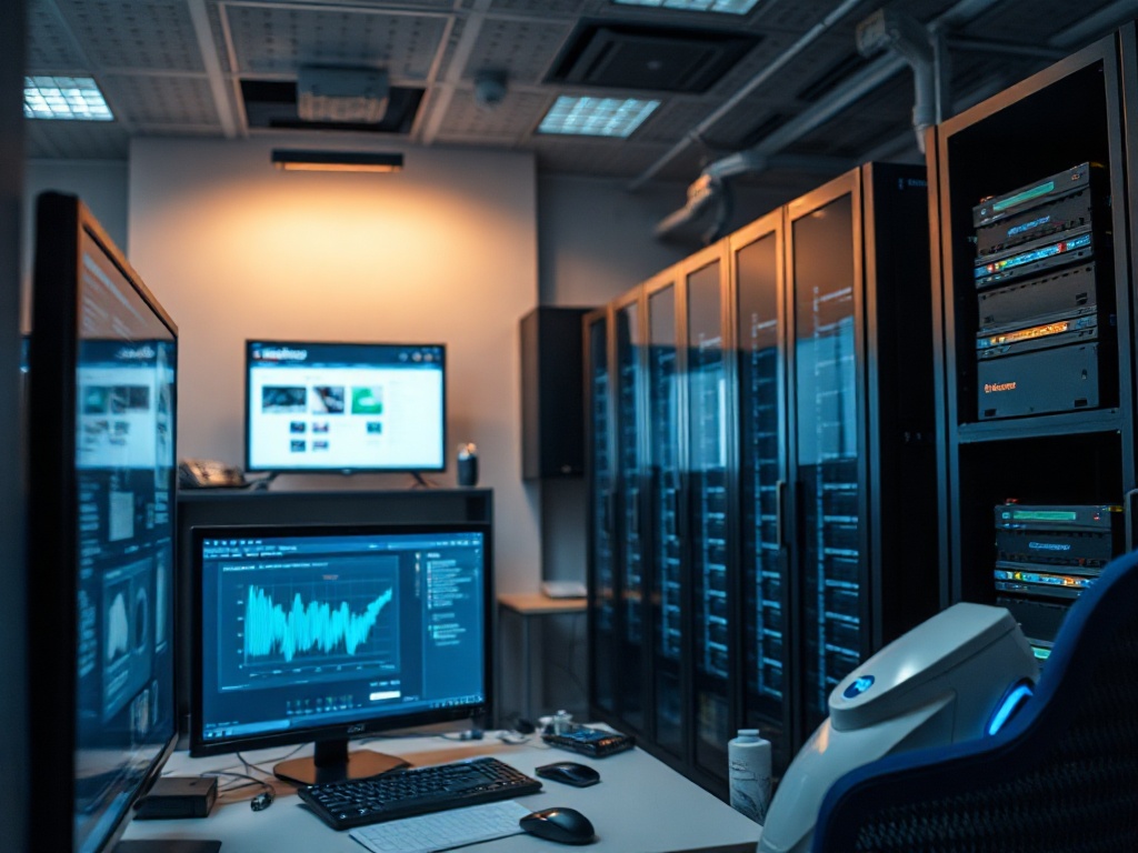 Illustration of home lab server with cybersecurity alerts highlighting 8,000+ daily breaches in self-hosting environments