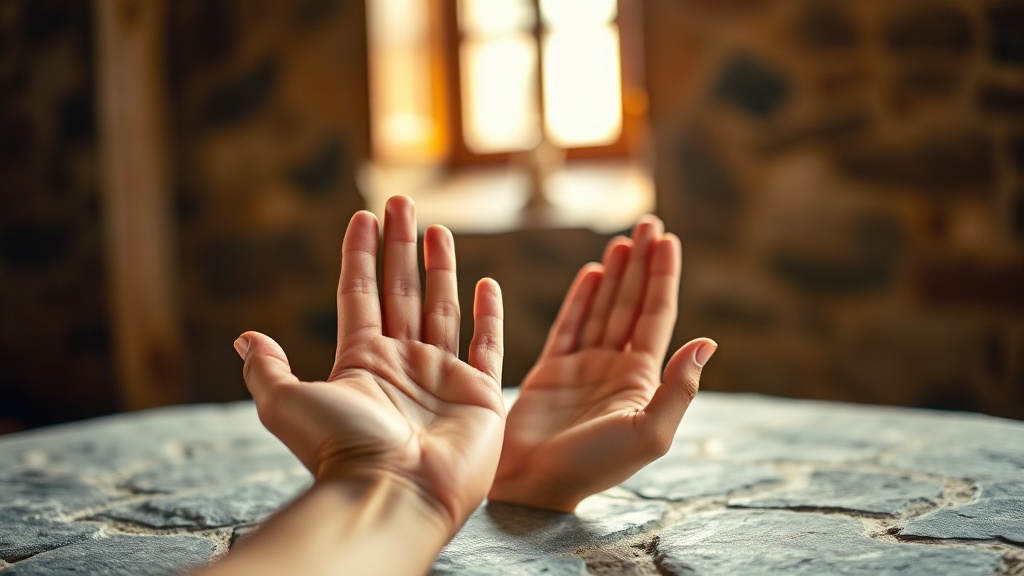Mains en geste méditatif symbolisant les préceptes bouddhistes et la pratique de la vertu