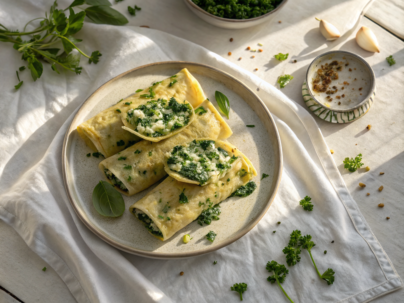 Crespelle with Spinach and Ricotta