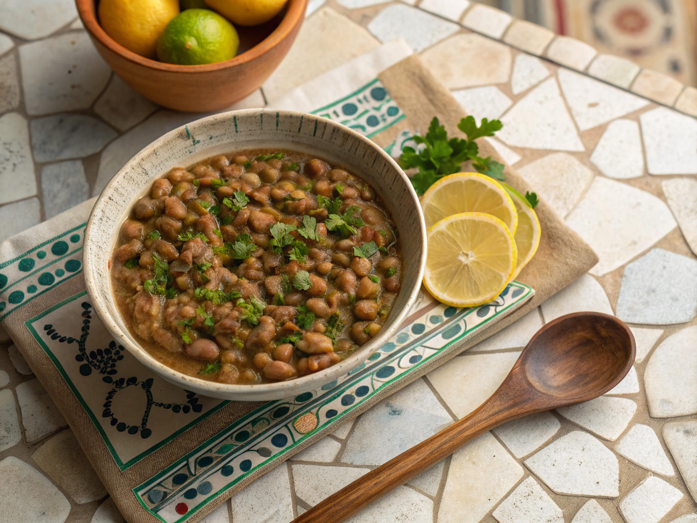 Lebanese Foul Medames with Fava Beans and Lemon