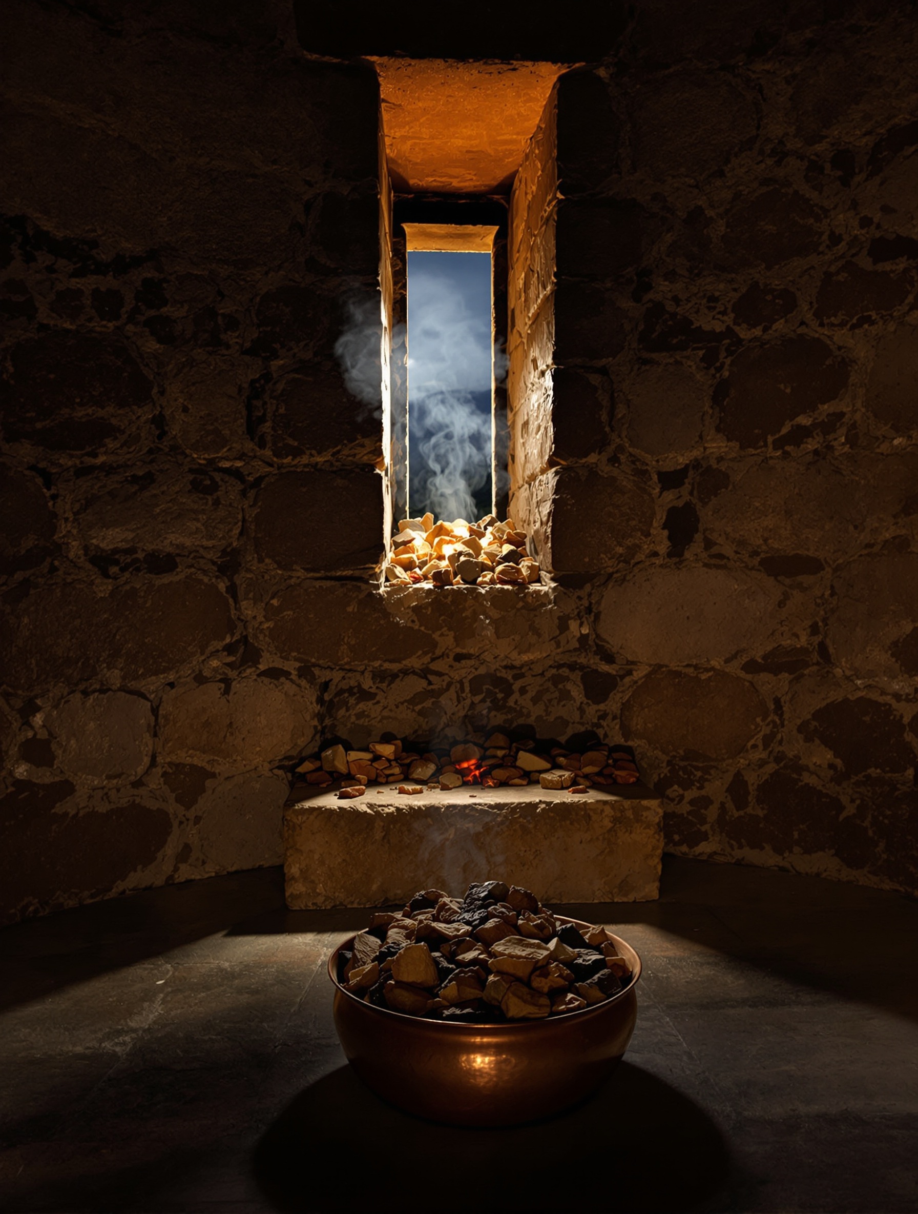 Interlude 53 by Amouage evoked through dying sandalwood coals and raw resin in a low-lit ancient stone chamber.