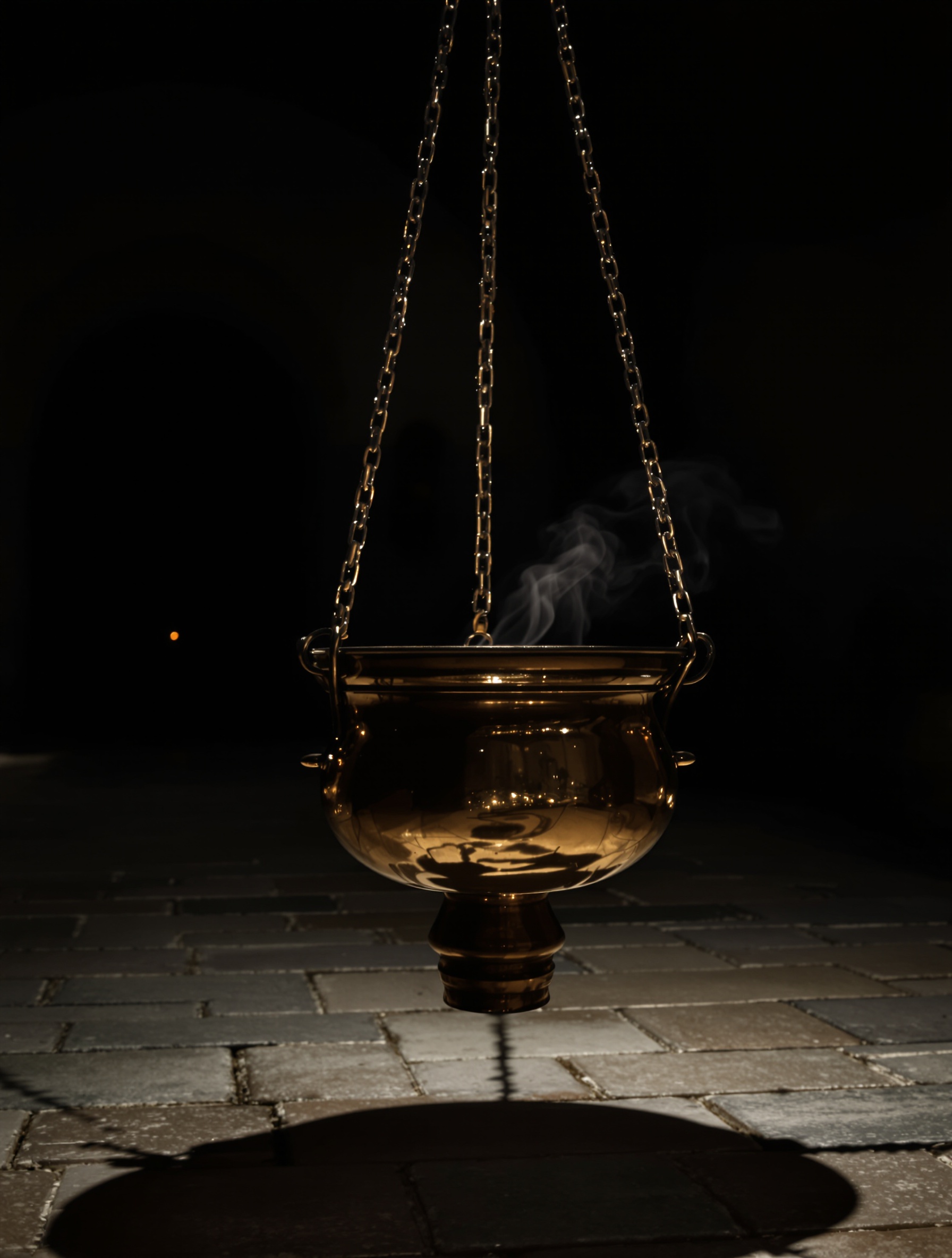Interlude 53 by Amouage evoked through a glowing brass censer hanging in an empty ancient stone hall filled with frankincense smoke.