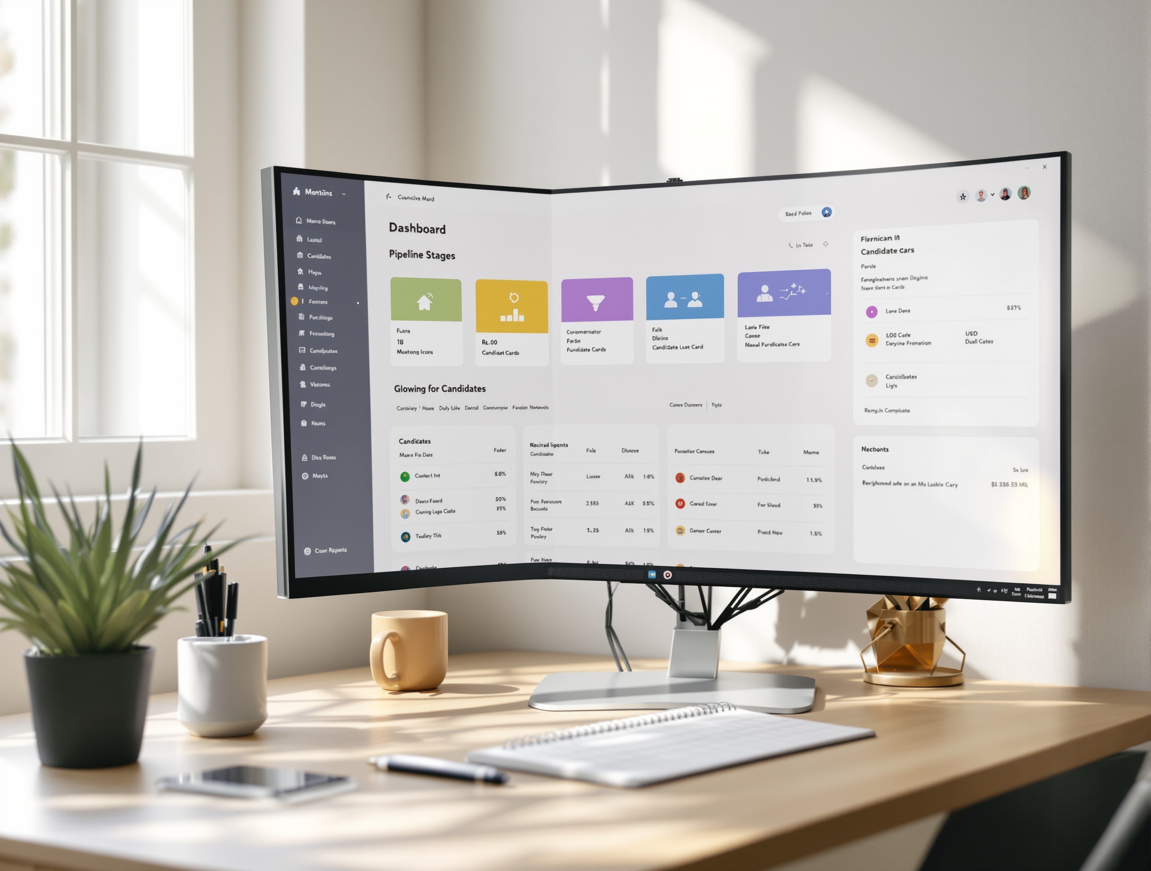 Beamery talent CRM pipeline management interface concept