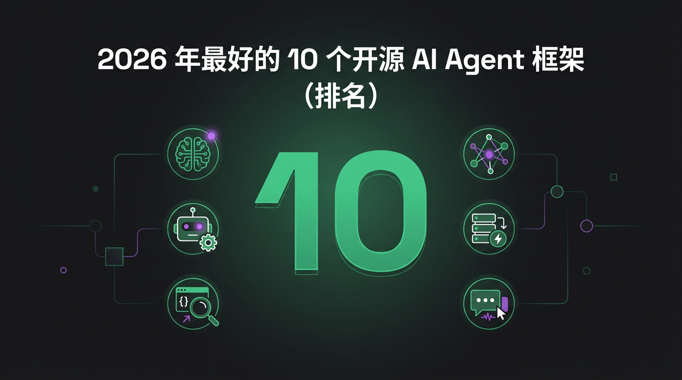 Cover image for 2026 年最好的 10 个开源 AI Agent 框架（排名）