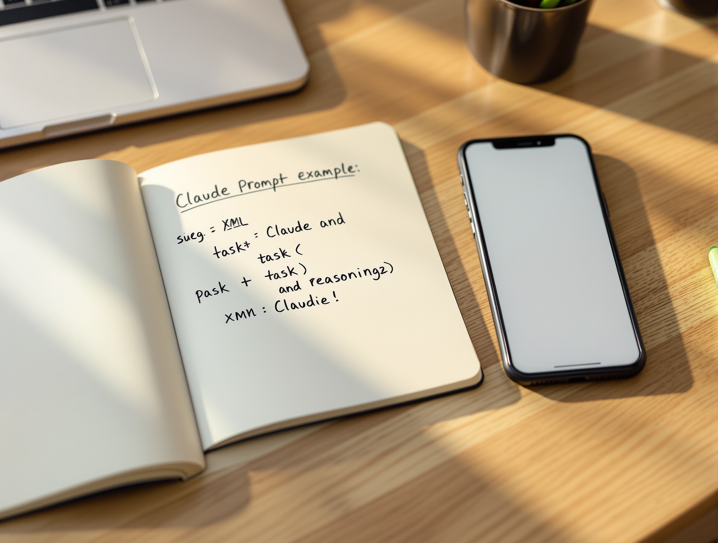 Notebook with Claude prompt using XML tags