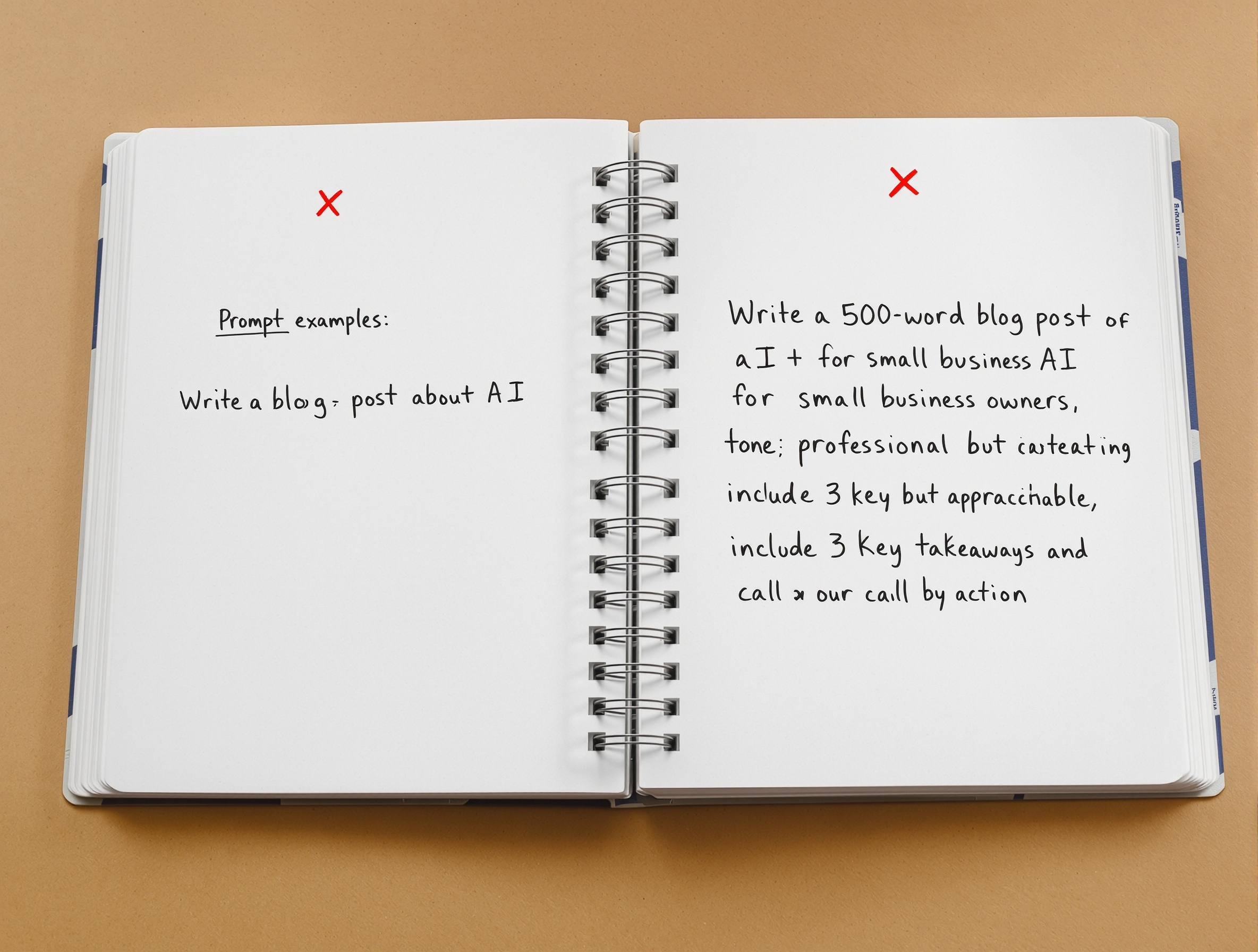 Notebook showing before and after prompt examples for GPT-4o