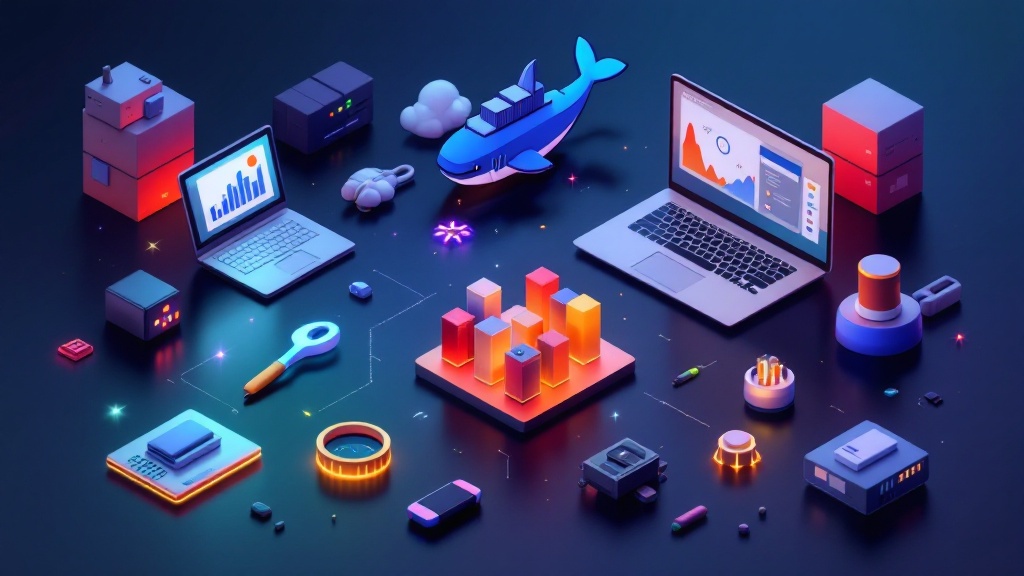 Dashboard displaying Docker container metrics for self-hosted home server monitoring tools