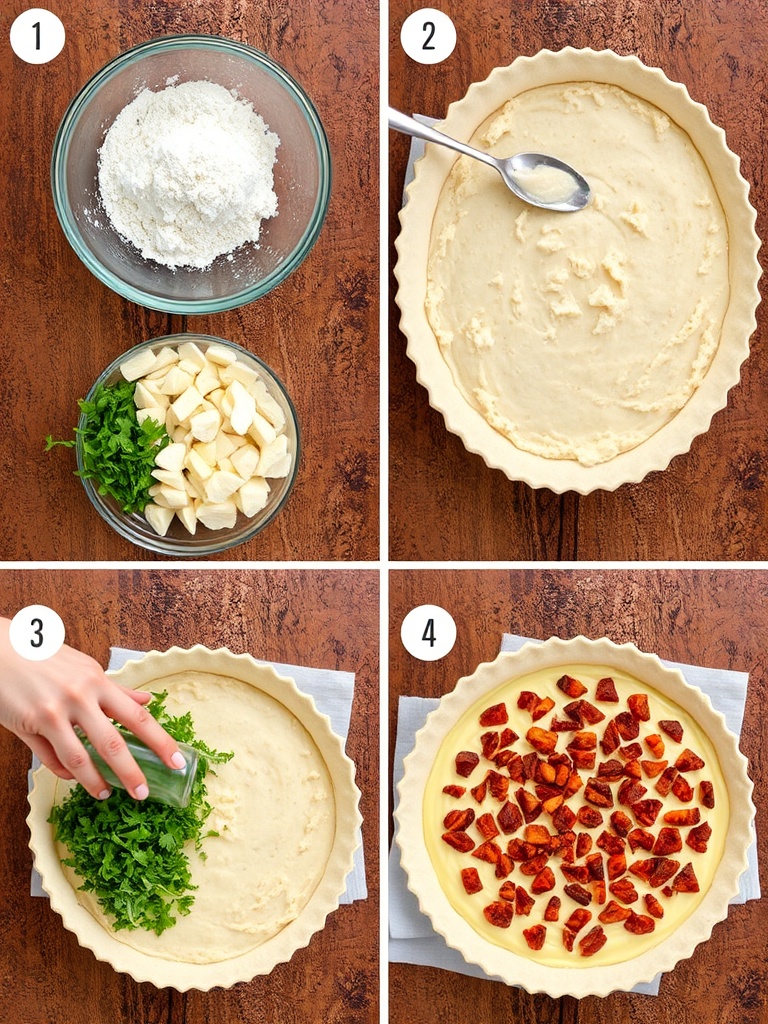 quiche sans pâte preparation