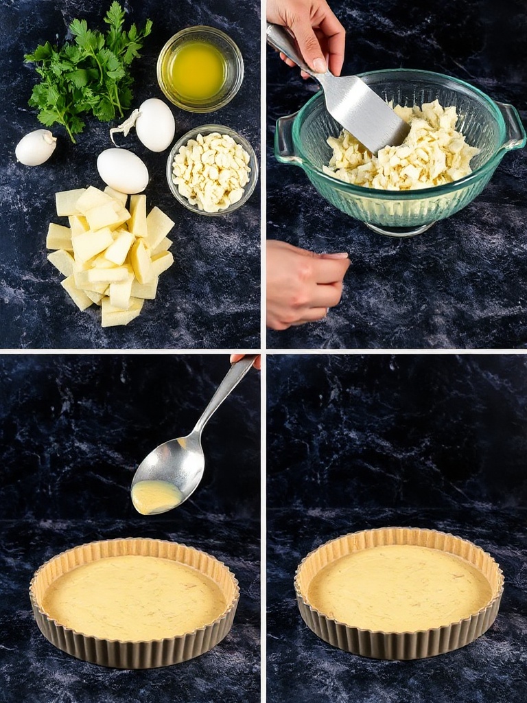 quiche sans pâte preparation