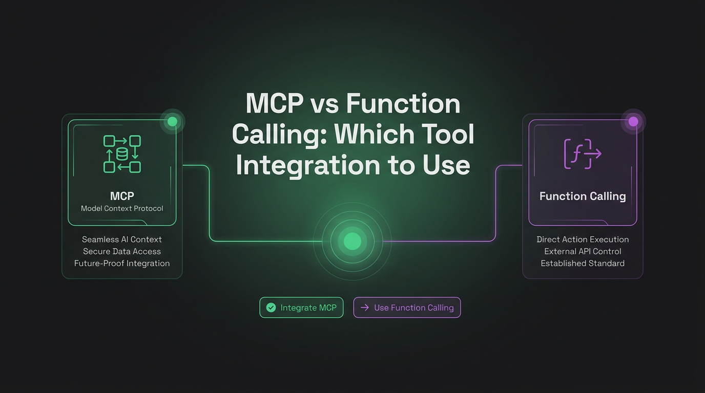 Cover image for MCP vs Function Calling: Which Tool Integration to Use