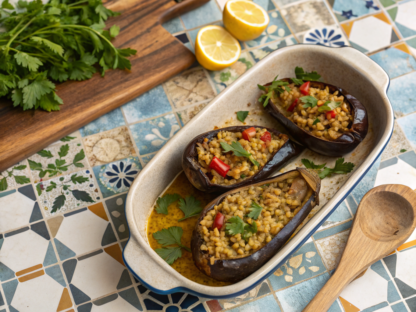 Imam Bayıldı (Stuffed Eggplants in Olive Oil)
