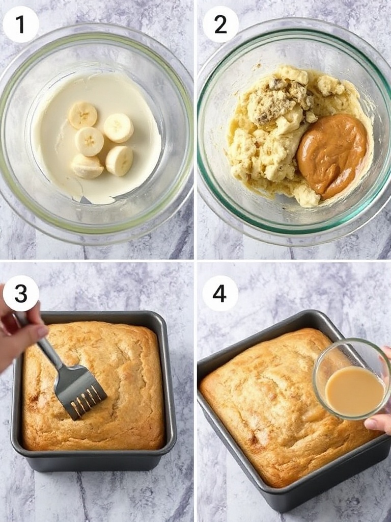 recette banana bread preparation