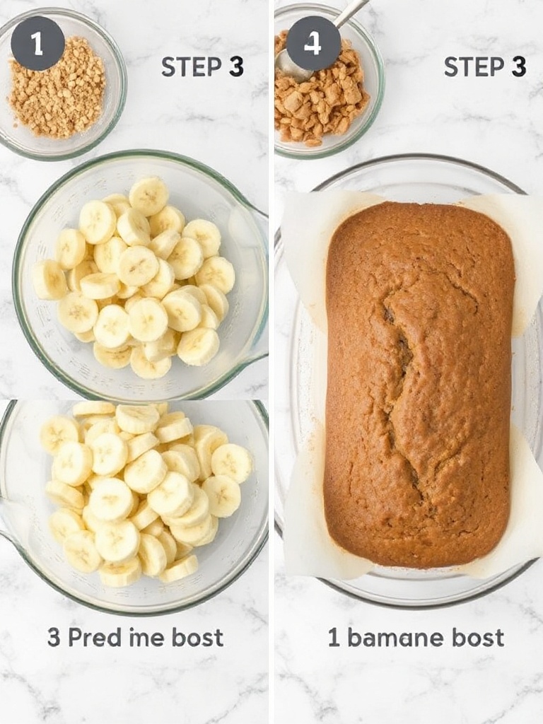 recette banana bread preparation