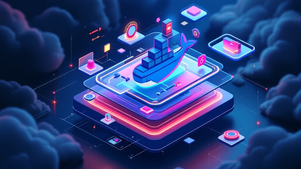 Docker container with media server icons for self-hosted media automation setup