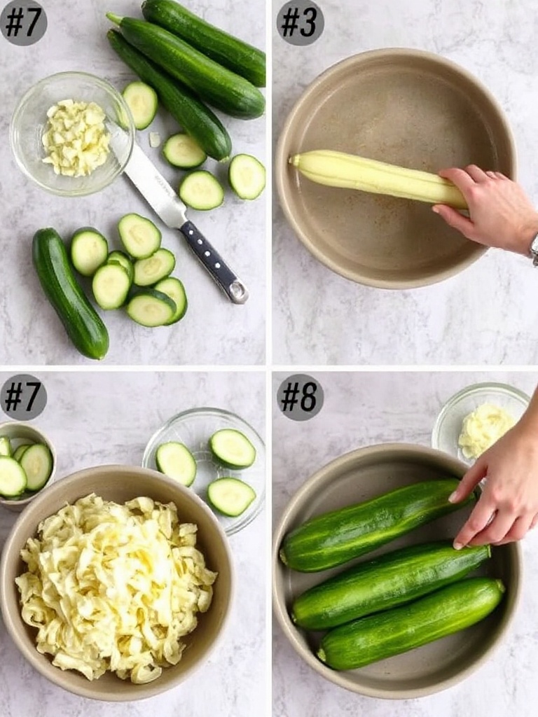 flan de courgettes preparation
