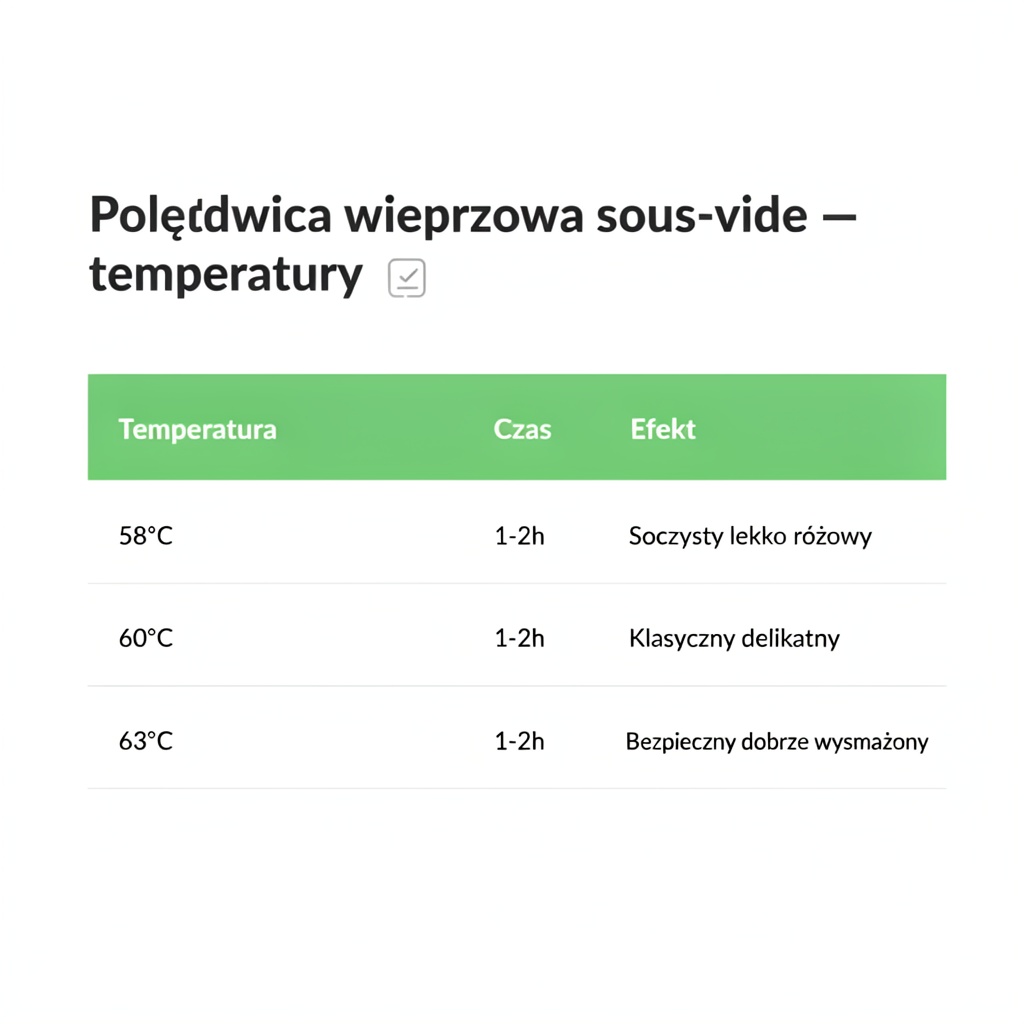Infografika — Polędwica wieprzowa sous-vide — soczysty przepis krok po kroku