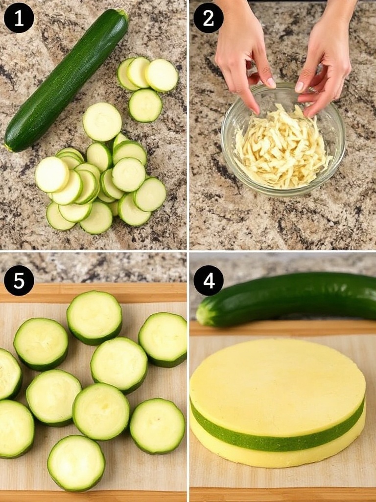 flan de courgettes preparation