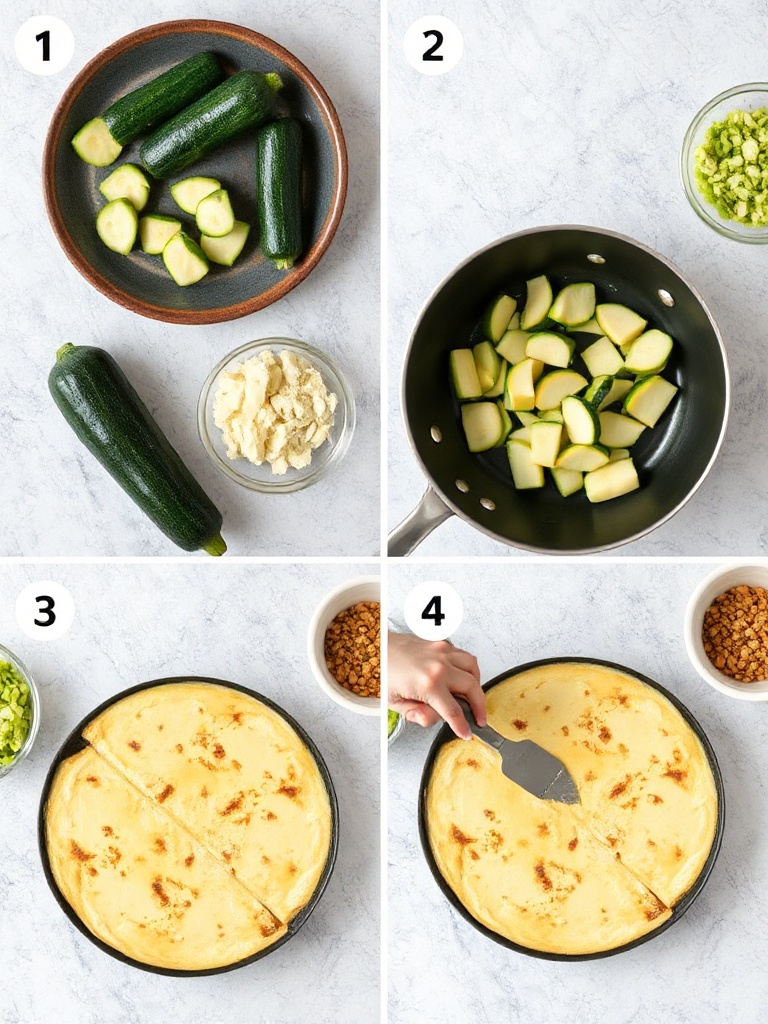 flan de courgette preparation
