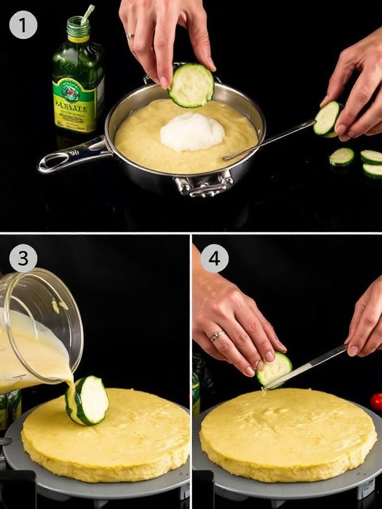 flan de courgette preparation