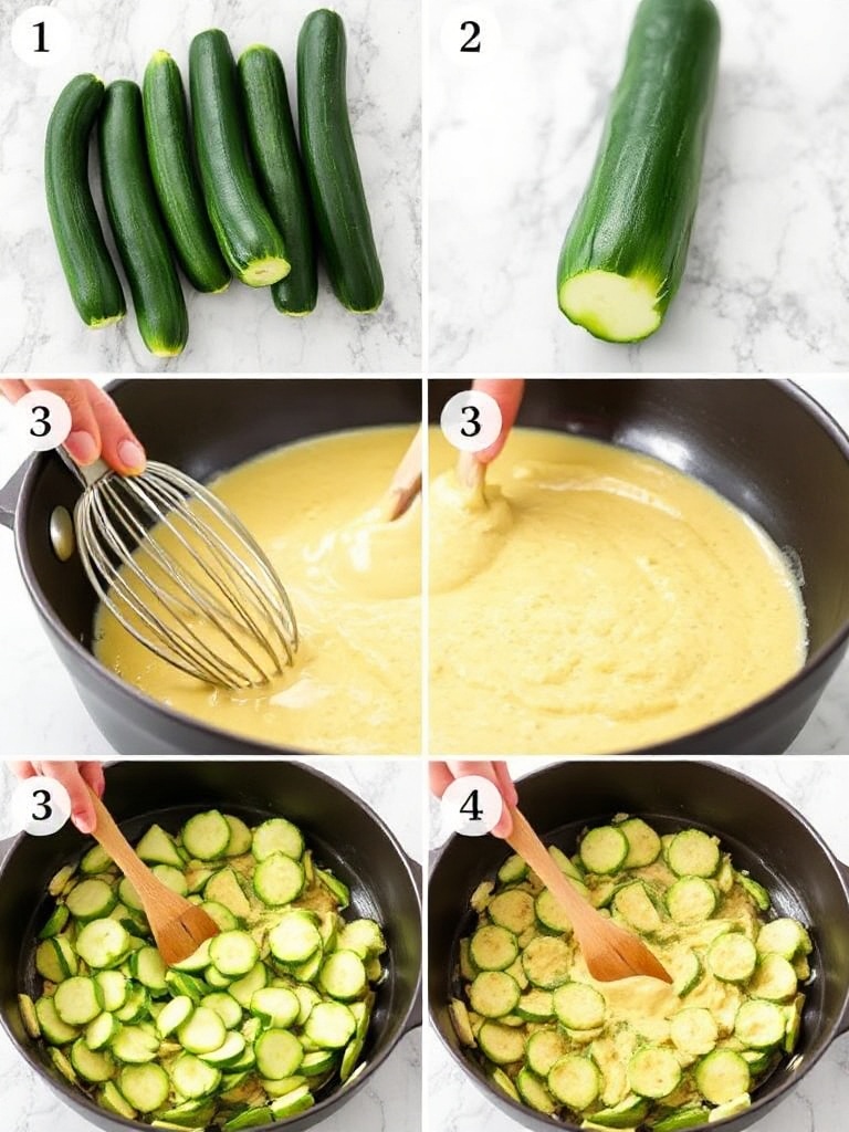 flan de courgette preparation