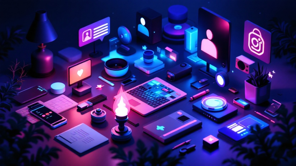 Illustration of a person monitoring social media for online stalking detection in personal cybersecurity