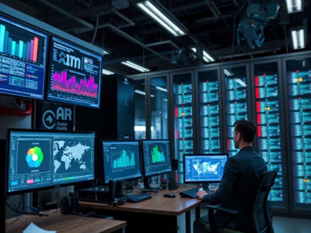 Illustration of real-time data integration process for AI tools and analytics systems.